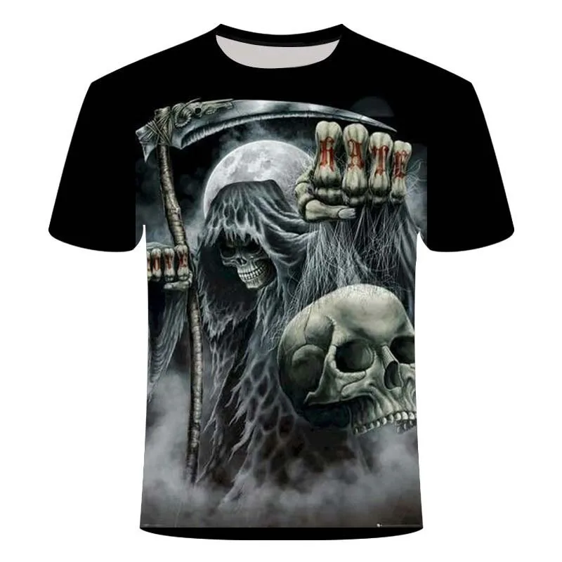 Summer new men's and women's T-shirt thriller 3D printing horror skull heavy metal street hip-hop short-sleeved t-shirt
Summer new men's and women's T-shirt thriller 3D printing horror skull heavy metal street hip-hop short-sleeved t-shirt