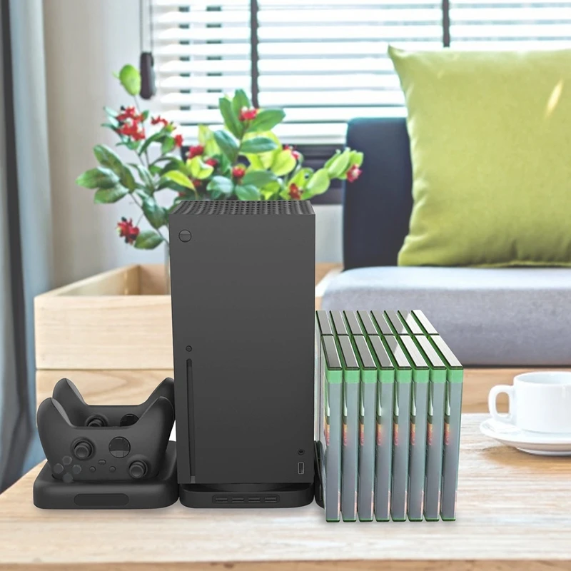 Multifunctional Charging Base,Three-In-One Console Base + Handle Charging Base +Game Disc Storage Rack for Series X
Multifunctional Charging Base,Three-In-One Console Base + Handle Charging Base +Game Disc Storage Rack for Series X