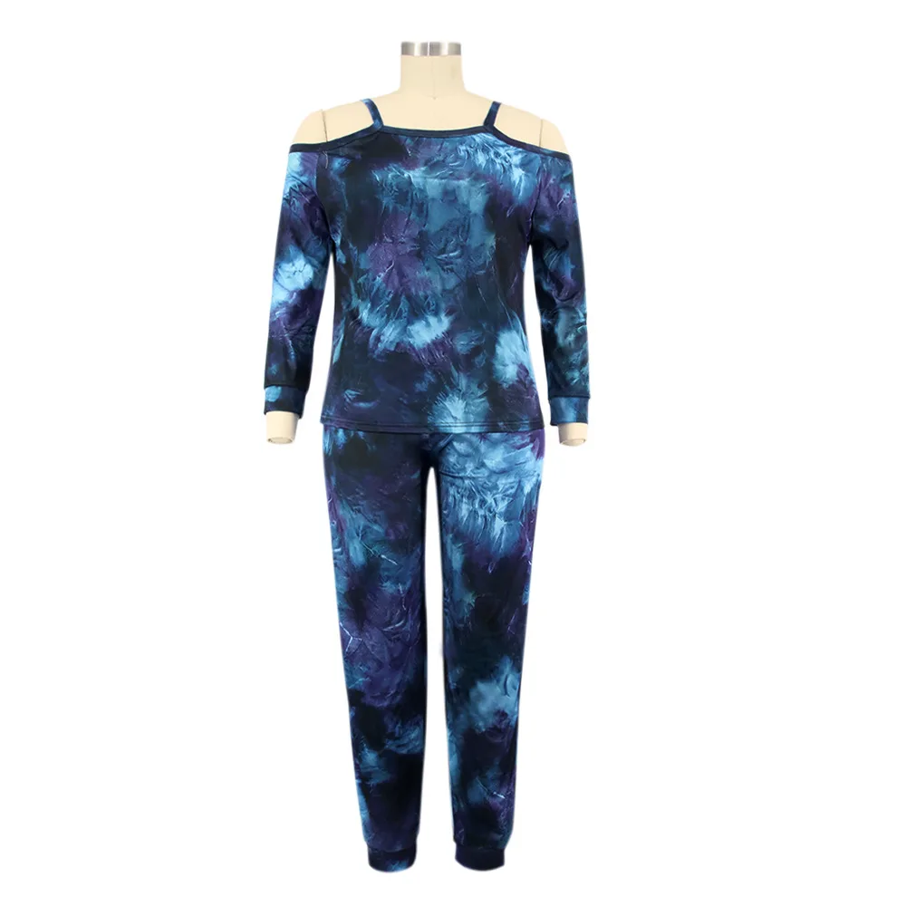 Plus Size Women\u2019s Two Piece Sport Clothes Personality Tie-dye Off-the-shoulder Top and Elastic High Waist Trousers
Plus Size Women\u2019s Two Piece Sport Clothes Personality Tie-dye Off-the-shoulder Top and Elastic High Waist Trousers