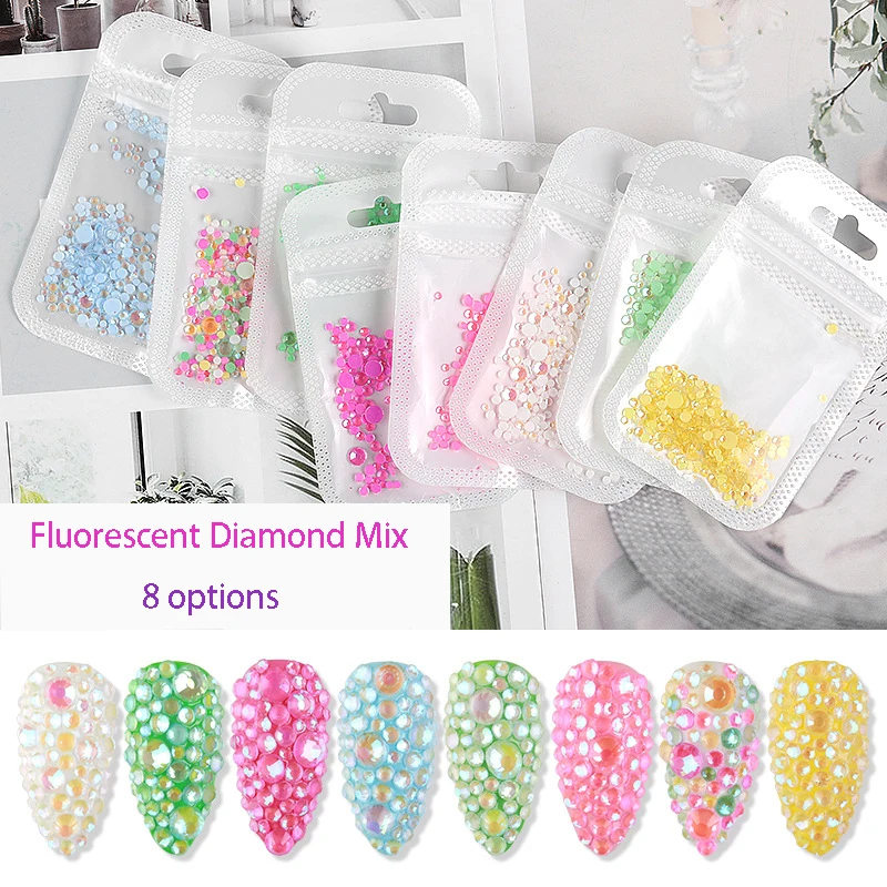 Fluorescent Diamond Mixed Nail Art Decoration Super Flash Luminous Flat Bottom Diamond New Nail Accessories Nail Accessories
Fluorescent Diamond Mixed Nail Art Decoration Super Flash Luminous Flat Bottom Diamond New Nail Accessories Nail Accessories