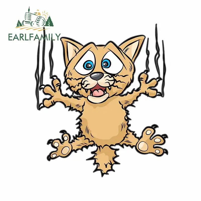EARLFAMILY 13 см x 11 2 для забавной кошки наклейка Котенок RV холодильник кондиционер
