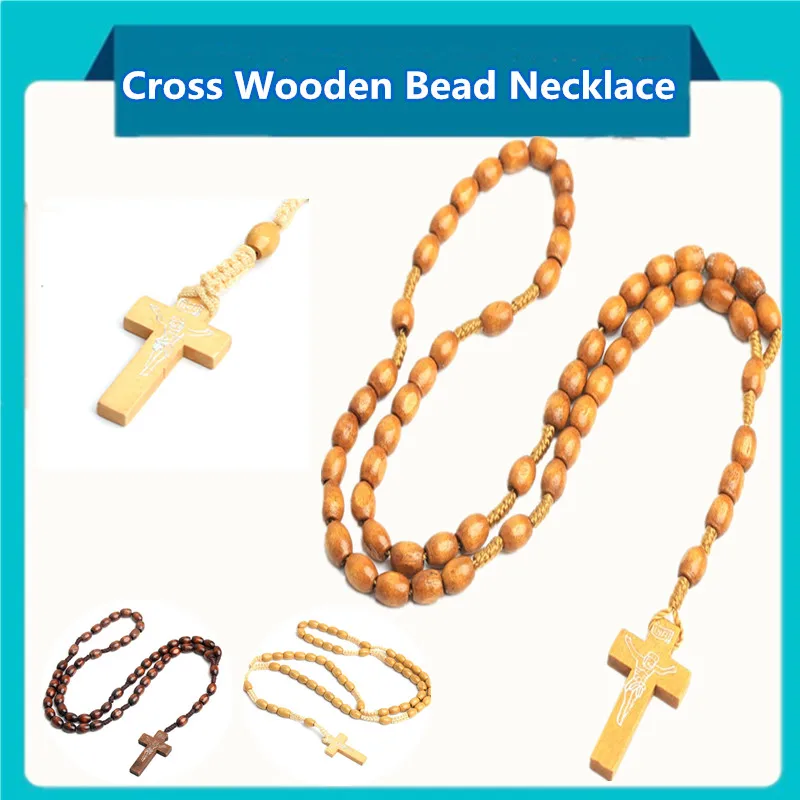3colors Handmade Catholic Prayer Jesus Oval Bead Punk Wooden Rosary Necklace Cross Wooden Bead Necklace
3colors Handmade Catholic Prayer Jesus Oval Bead Punk Wooden Rosary Necklace Cross Wooden Bead Necklace
