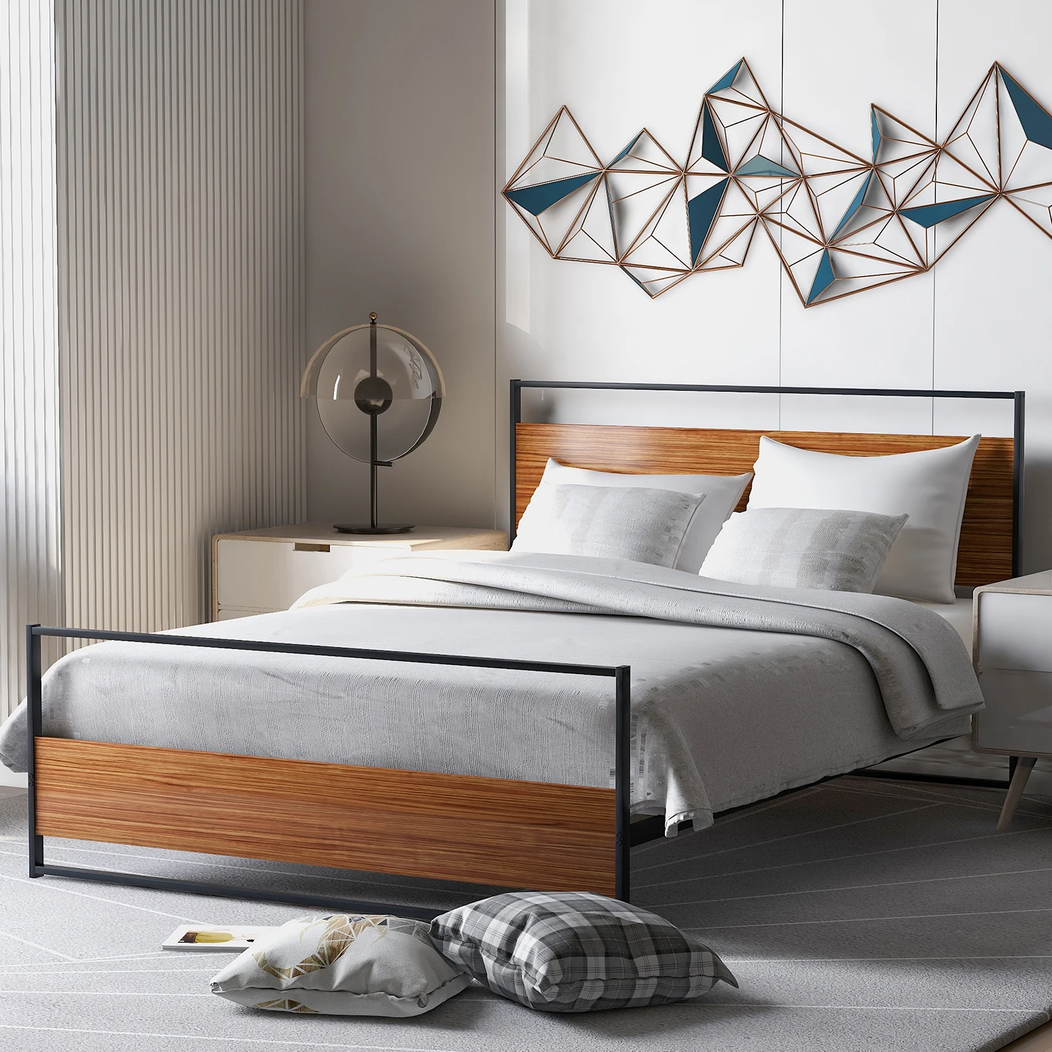 Full Size Bed Frame With Headboard And Footboard Nordic Platform Bed For Home Bedroom Furnitures
Full Size Bed Frame With Headboard And Footboard Nordic Platform Bed For Home Bedroom Furnitures