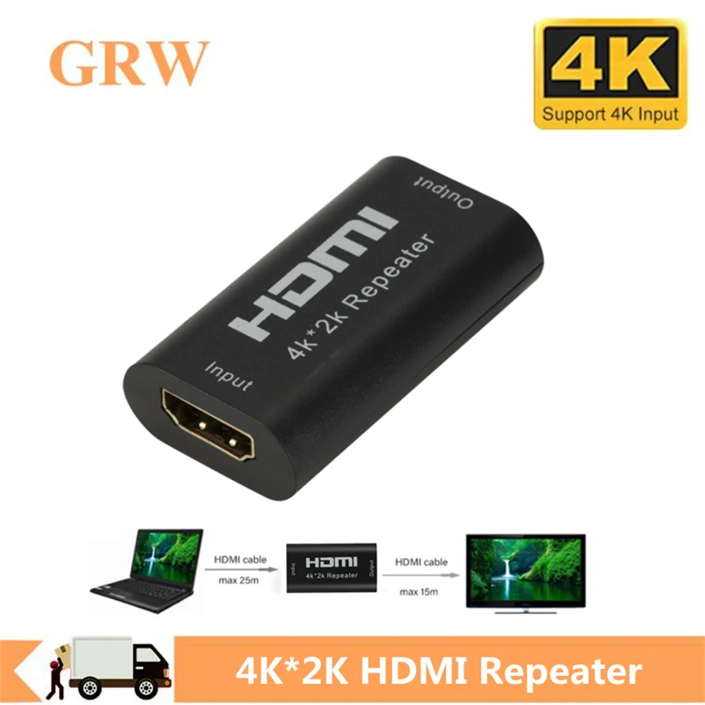Grwibeou 4K x 2K HDMI ретранслятор до 40 м V1.4 3D 1080P HD адаптер Усилитель сигнала более