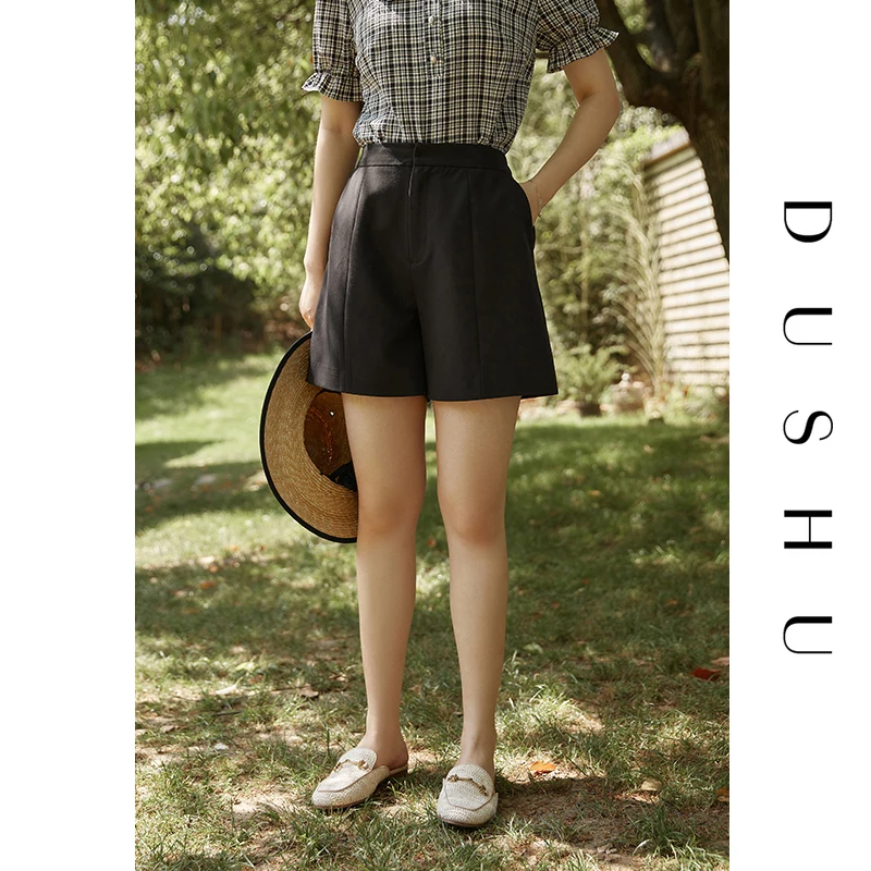 DUSHU Plus Size Office Lady High Waist Wide Leg Casual Shorts Female 2021 Summer New Simple Casual All-match Five-point Pants 
DUSHU Plus Size Office Lady High Waist Wide Leg Casual Shorts Female 2021 Summer New Simple Casual All-match Five-point Pants
