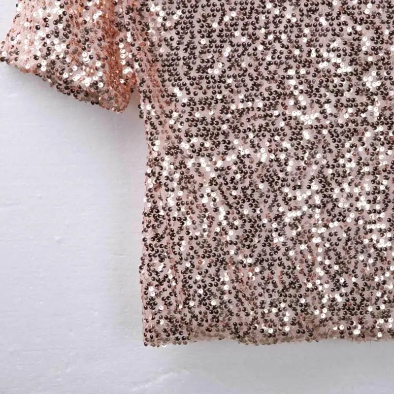 Pop New Women T-Shirt Ladies Sloping 3/4 Sleeve Shoulder Slim Glittering Sequins Ladies Tops
Pop New Women T-Shirt Ladies Sloping 3/4 Sleeve Shoulder Slim Glittering Sequins Ladies Tops