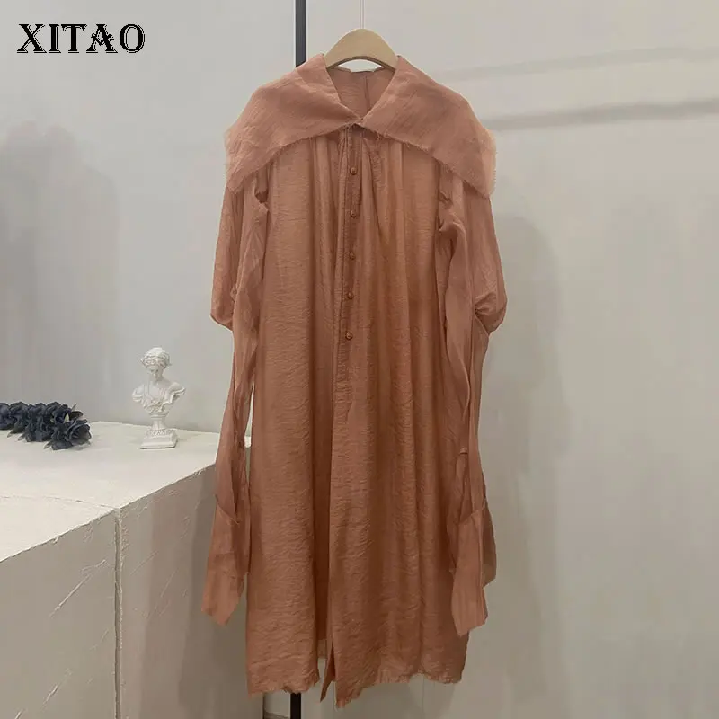 XITAO, новинка, цветное Повседневное платье, асимметричные складки, Усадочные, с расклешенными рукавами, модное, свободное, с большим отложным ...
XITAO, новинка, цветное Повседневное платье, асимметричные складки, Усадочные, с расклешенными рукавами, модное, свободное, с большим отложным ...