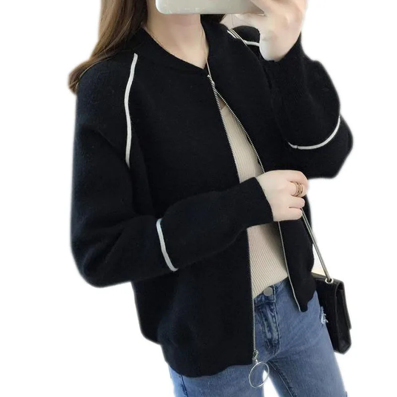 Women Sweater 2022 New Arrival Autumn And Winter Loose Zipper Female Knitted Cardigan Coat Black Blue Gray Korean style
Women Sweater 2022 New Arrival Autumn And Winter Loose Zipper Female Knitted Cardigan Coat Black Blue Gray Korean style