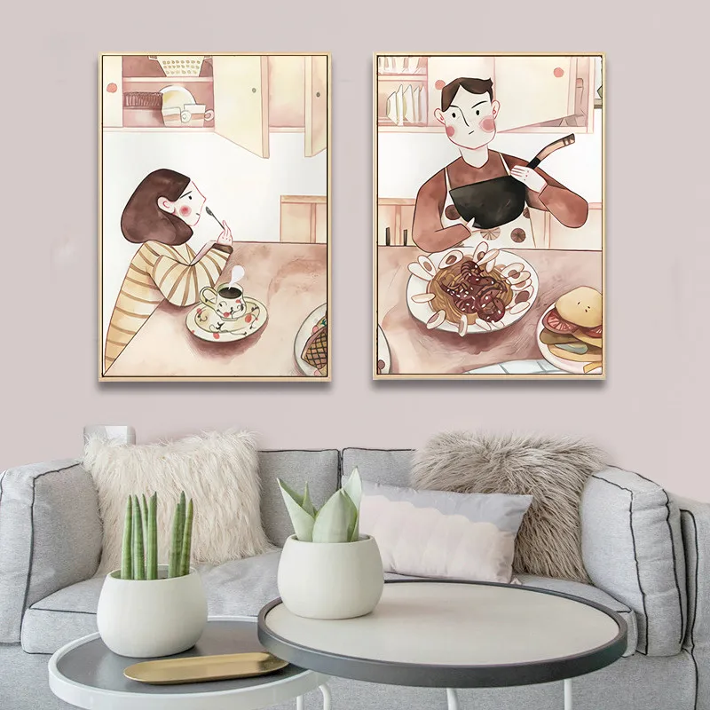 2pcs Nordic Modern Illustration Figure Couple Wall Art Canvas Paintings Poster Pictures Prints For Living Room Home Office Decor 
2pcs Nordic Modern Illustration Figure Couple Wall Art Canvas Paintings Poster Pictures Prints For Living Room Home Office Decor