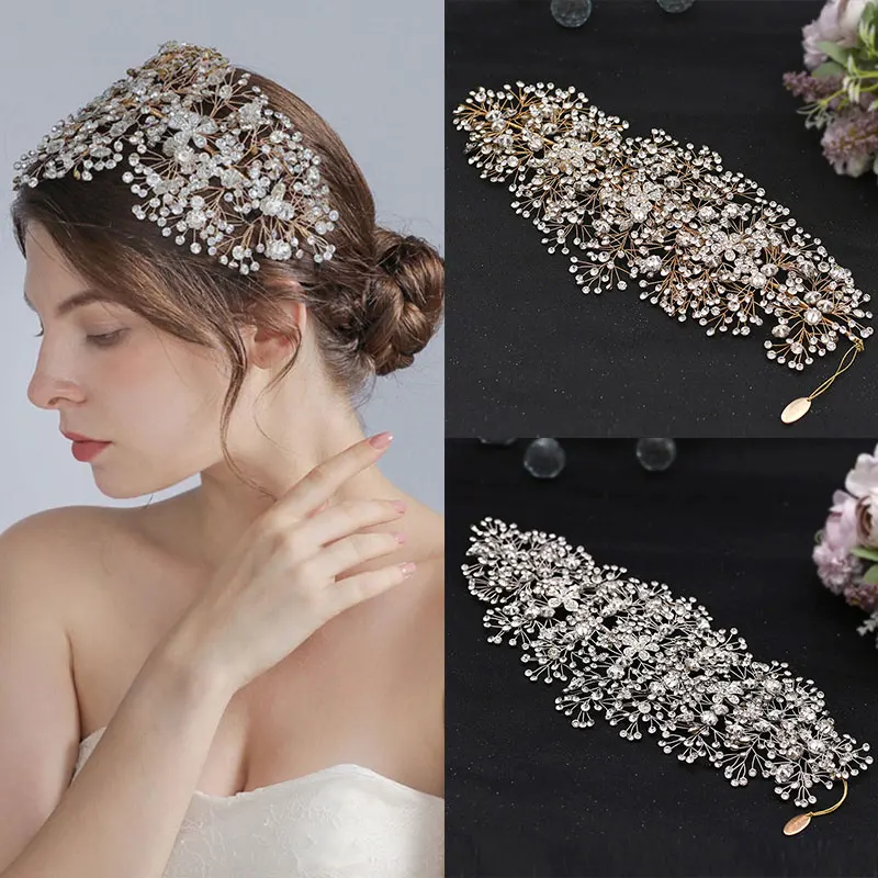 1pc Silver Gold Color Diamonds Bridal Crown Wedding Hair Accessories Bridal Headwear Rhinestone Headband for Women Headpiece
1pc Silver Gold Color Diamonds Bridal Crown Wedding Hair Accessories Bridal Headwear Rhinestone Headband for Women Headpiece