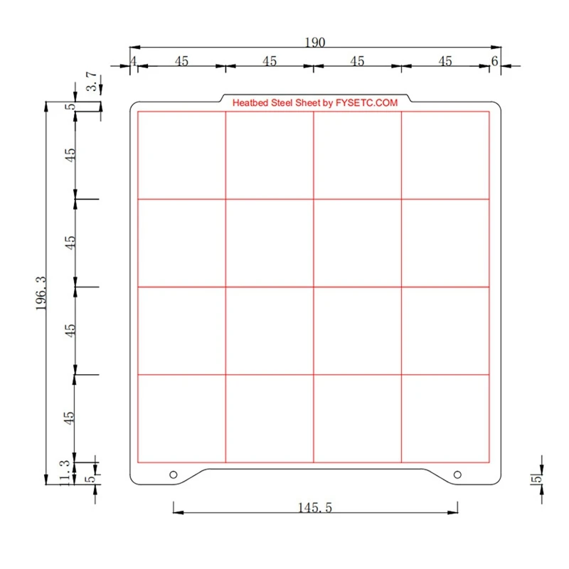 Prusa Mini Hot Bed Platform Spring Steel Plate 196.3X145.5X190mm 3D Printer Accessories
Prusa Mini Hot Bed Platform Spring Steel Plate 196.3X145.5X190mm 3D Printer Accessories