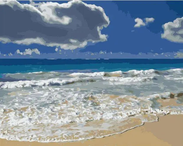 Картина по номерам «сделай сам», раскраска с прозрачной водой и голубым небом, настенное украшение 
Картина по номерам «сделай сам», раскраска с прозрачной водой и голубым небом, настенное украшение