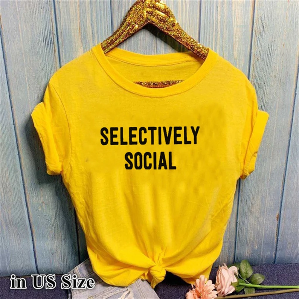SELECTIVELY SOCIAL Letter Print T Shirt Women Short Sleeve O Neck Tshirt Summer Women Tee Shirt Tops TX5024
SELECTIVELY SOCIAL Letter Print T Shirt Women Short Sleeve O Neck Tshirt Summer Women Tee Shirt Tops TX5024