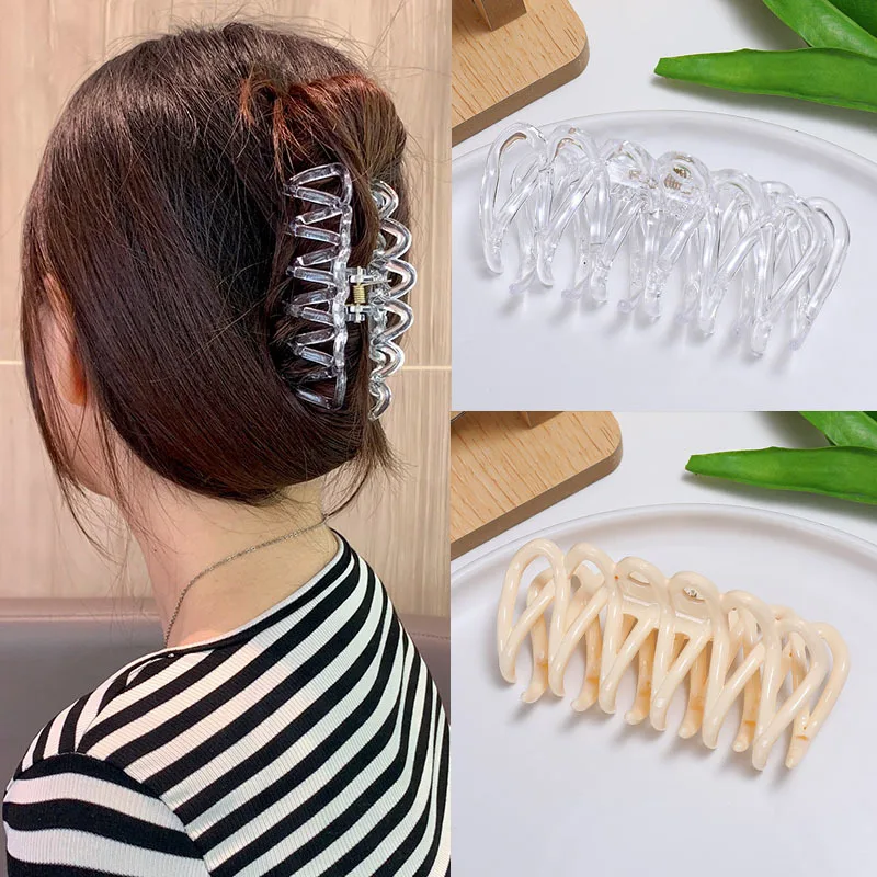 Korean Large Hair Claws Plastic Hair Clips Headwear Elegant Acrylic Hairpins for Women Girls Fashion Hair Accessories Crab Clip
Korean Large Hair Claws Plastic Hair Clips Headwear Elegant Acrylic Hairpins for Women Girls Fashion Hair Accessories Crab Clip