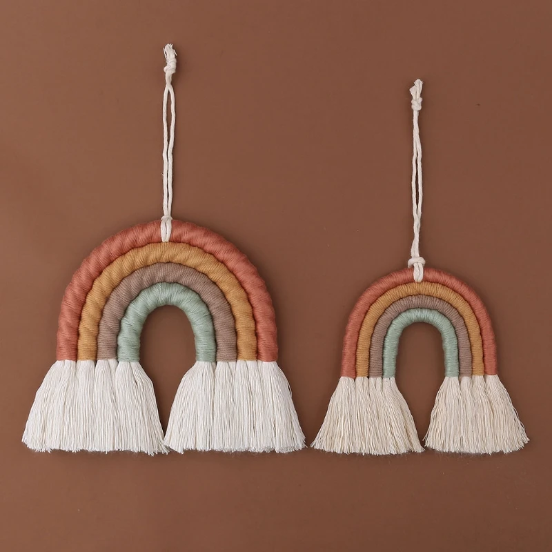 P82D Rainbow Wall Hanging Ornament Handmade Weaving Macrame Home Decoration for Nursery Room
P82D Rainbow Wall Hanging Ornament Handmade Weaving Macrame Home Decoration for Nursery Room