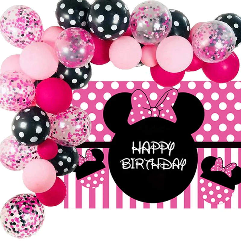 103pcs/Lot Minnie Mouse Party Supplies Minnie Backdrop Cloth Balloons Garland Arch Kit Decor For Kids Girls Birthday Party Gifts
103pcs/Lot Minnie Mouse Party Supplies Minnie Backdrop Cloth Balloons Garland Arch Kit Decor For Kids Girls Birthday Party Gifts