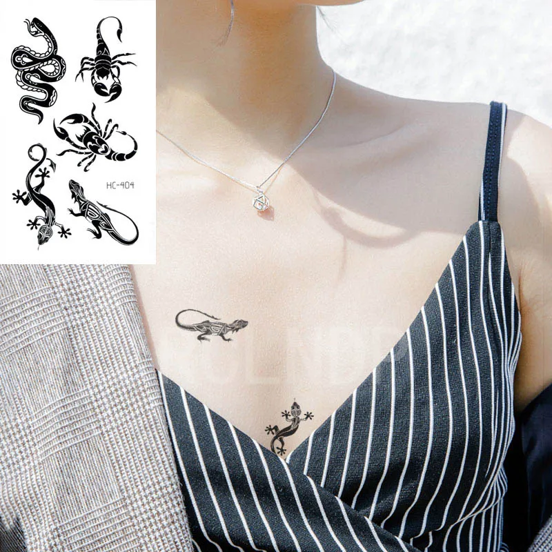 Waterproof Temporary Tattoo Sticker Snake Scorpion Gecko Animal Design Flash Tatoo Fake Tatto Hand Arm Body Art for Women Man
Waterproof Temporary Tattoo Sticker Snake Scorpion Gecko Animal Design Flash Tatoo Fake Tatto Hand Arm Body Art for Women Man
