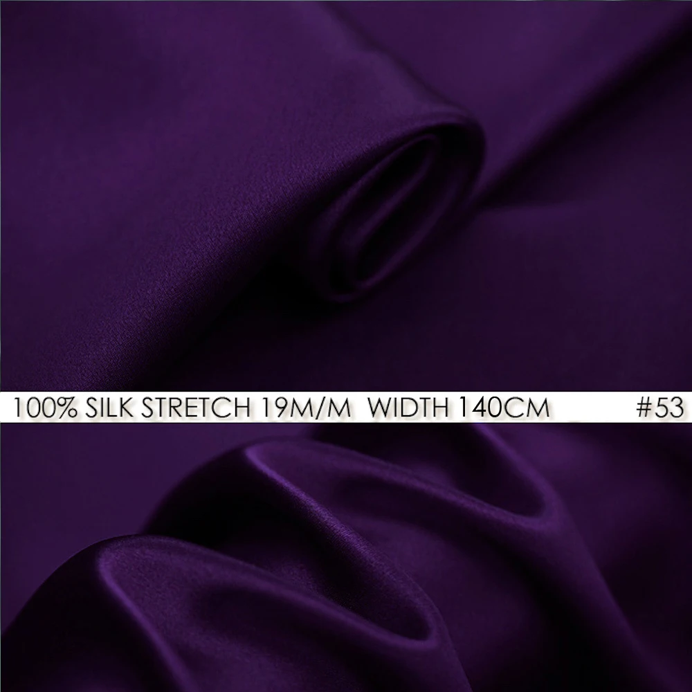 Silk stretch satin 140 cm, width 19momme Elegant Women Evening Dress Material Dark Purple NO 53
Silk stretch satin 140 cm, width 19momme Elegant Women Evening Dress Material Dark Purple NO 53