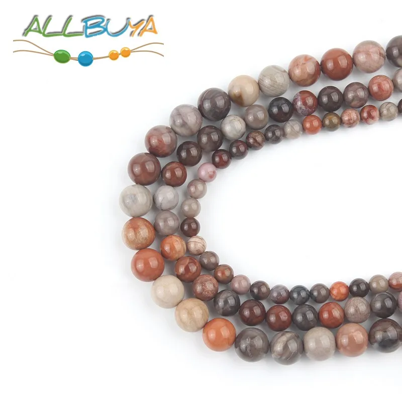 4 6 8 10 12mm Natural Round Multicolor Loose Minerals Stone Beads for Jewelry Making DIY Bracelret Accessories 6mm Perles | Украшения и