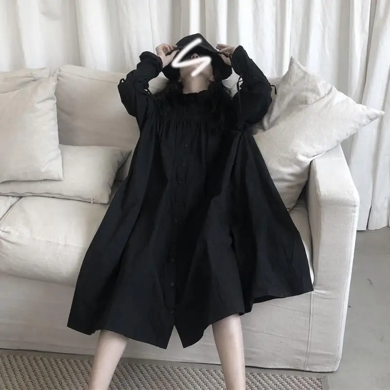 VANOVICH Oversized Shirt Women Dress 2022 Spring and Autumn New Long Sleeve Shirring Sweet Temperament Half High Collar Dress
VANOVICH Oversized Shirt Women Dress 2022 Spring and Autumn New Long Sleeve Shirring Sweet Temperament Half High Collar Dress