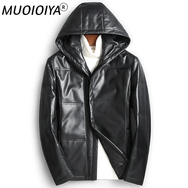 MUOIOYIA Men's Leather Jacket Winter Genuine Leather Jacket Men Hooded Sheepskin Down Coat Chaqueta Cuero Hombre 81XYR0029 YY262
MUOIOYIA Men's Leather Jacket Winter Genuine Leather Jacket Men Hooded Sheepskin Down Coat Chaqueta Cuero Hombre 81XYR0029 YY262
