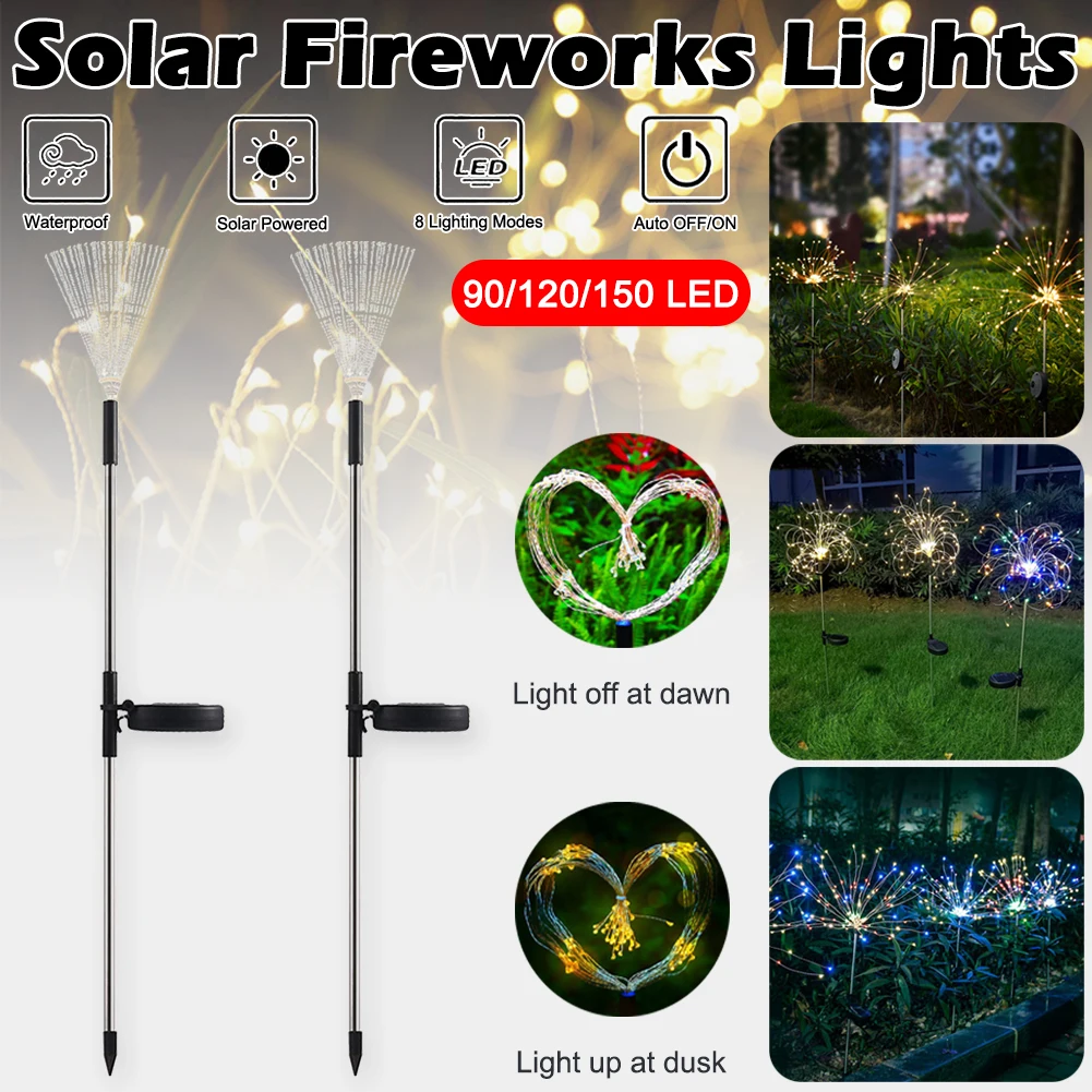 Firework Lights LED Outdoor Copper Wire String Lights Solar Powered 8 Modes Fairy Lamp Waterproof for Christmas Decoration
Firework Lights LED Outdoor Copper Wire String Lights Solar Powered 8 Modes Fairy Lamp Waterproof for Christmas Decoration