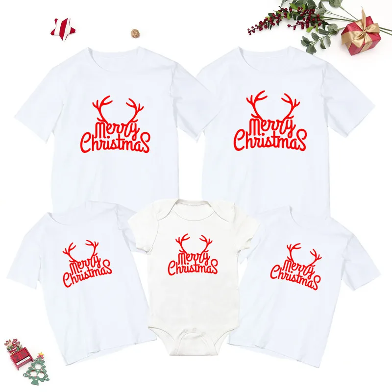 New Merry Christmas Family Matching Outfits Mother Father Kid Baby White T-shirt Match Christmas Clothes Family Look
New Merry Christmas Family Matching Outfits Mother Father Kid Baby White T-shirt Match Christmas Clothes Family Look