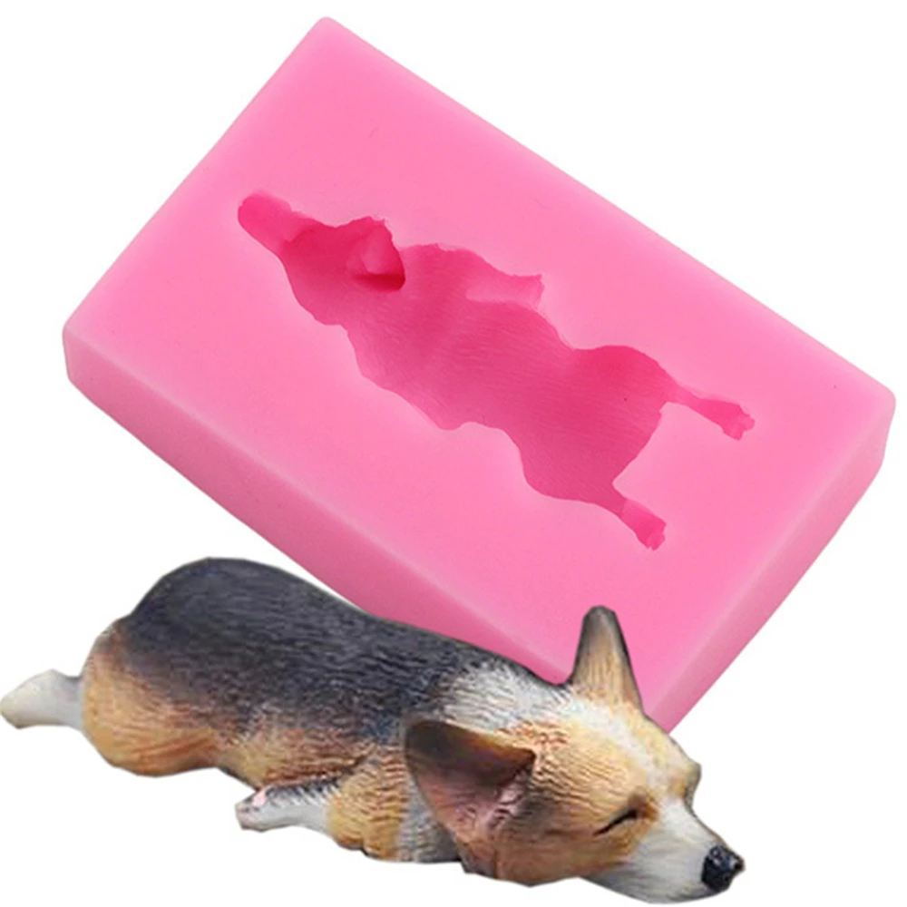 

2pcs/lot Soft 3D Dog Silicone Mold Cake Decorating Tools Corgi Chocolate Soap Polymer Clay Molds DIY Bakery Gadgets