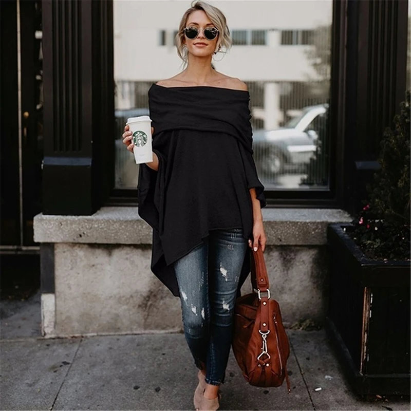 T Shirt Women Solid Long Sleeve Irregular Shirts Loose Pullover Tops Casual Asymmetrial Hem T Shirt For Lady Female T-shirt
T Shirt Women Solid Long Sleeve Irregular Shirts Loose Pullover Tops Casual Asymmetrial Hem T Shirt For Lady Female T-shirt