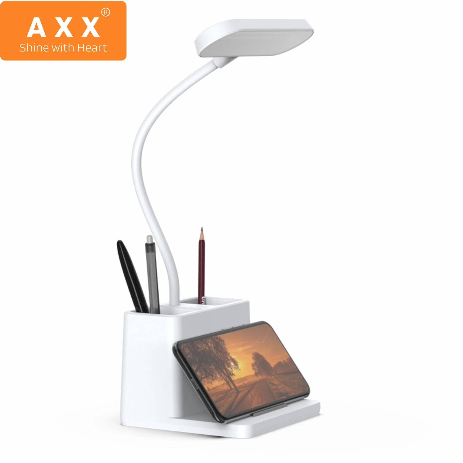 Светодиодная настольная лампа AXX с USB-подзарядкой и регулируемой яркостью