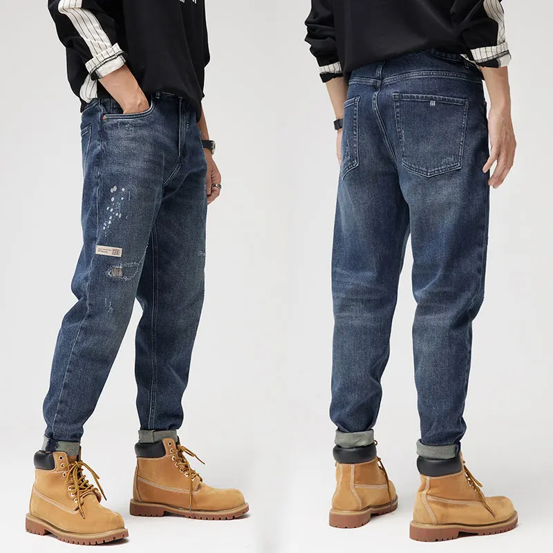 Street Style Fashion Men Jeans Retro Blue Elastic Loose Fit Ripped Jeans Men Vintage Designer Wide Leg Casual Splash Harem Pants
Street Style Fashion Men Jeans Retro Blue Elastic Loose Fit Ripped Jeans Men Vintage Designer Wide Leg Casual Splash Harem Pants