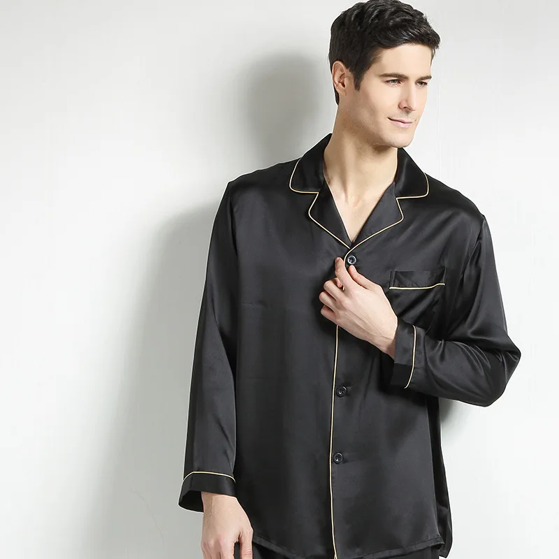 Heavy Silk Silk Pajamas Men's Young and Middle-Aged Spring and Summer Black Silk Short Sleeve Trousers Home Two-Piece Set
Heavy Silk Silk Pajamas Men's Young and Middle-Aged Spring and Summer Black Silk Short Sleeve Trousers Home Two-Piece Set