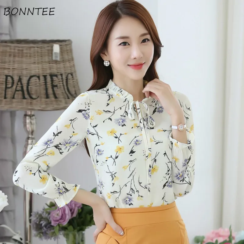 Shirts Women Leisure Elegant Chiffon Bow Floral Korean Style Butterfly Sleeve Trendy Comfortable Ulzzang All-match Simple Chic
Shirts Women Leisure Elegant Chiffon Bow Floral Korean Style Butterfly Sleeve Trendy Comfortable Ulzzang All-match Simple Chic