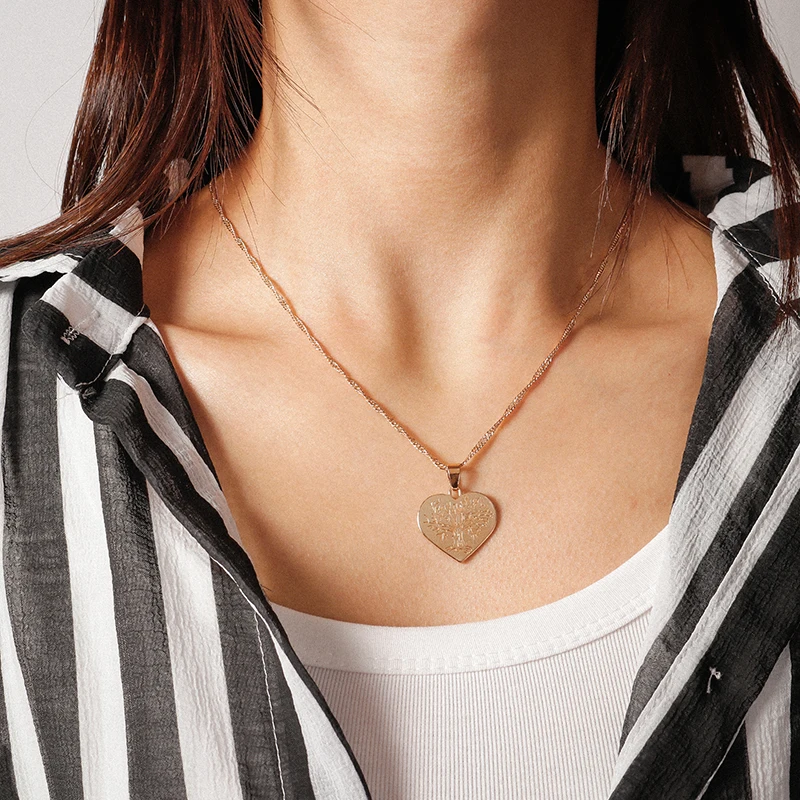 Simple Heart Necklace For Women Tree of Life Pendant Choker Necklace Bijoux Collier Elegant Female Girls Jewelry Gifts
Simple Heart Necklace For Women Tree of Life Pendant Choker Necklace Bijoux Collier Elegant Female Girls Jewelry Gifts