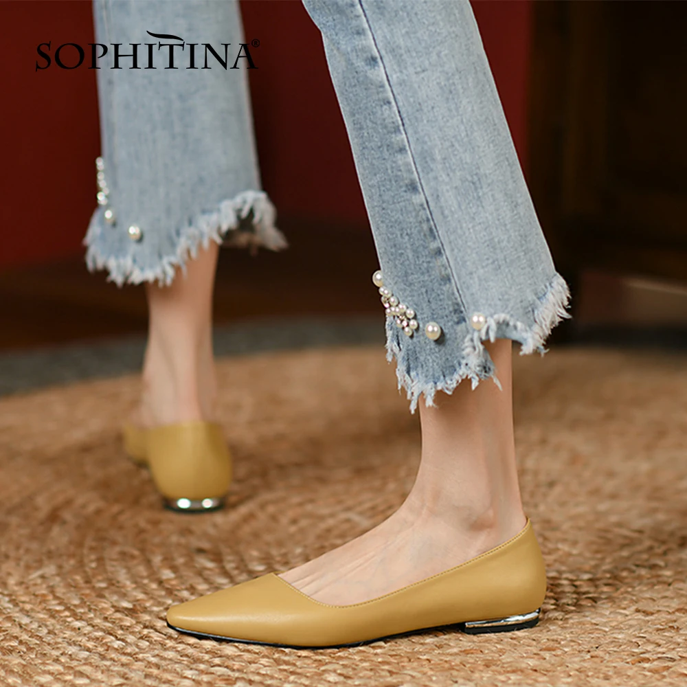 Женские туфли на плоской подошве SOPHITINA, мягкие удобные, заостренный носок, без застежки, натуральная кожа, однотонные, NO522
Женские туфли на плоской подошве SOPHITINA, мягкие удобные, заостренный носок, без застежки, натуральная кожа, однотонные, NO522