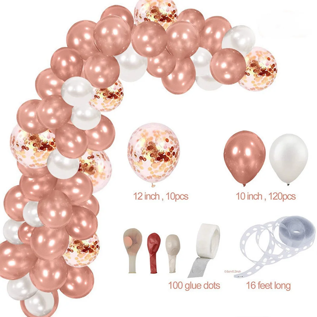 132pcs Rose Gold Balloons Arch Garland Kit Wedding Birthday Party Decor Anniversary Balloons + Balloon Chain
132pcs Rose Gold Balloons Arch Garland Kit Wedding Birthday Party Decor Anniversary Balloons + Balloon Chain