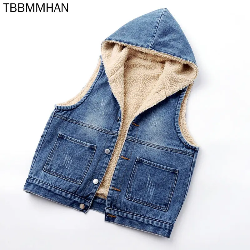 Зимний теплый меховой Повседневный джинсовый жилет с капюшоном, потертые Короткие топы без рукавов, женские корейские свободные джинсы, жи...
Зимний теплый меховой Повседневный джинсовый жилет с капюшоном, потертые Короткие топы без рукавов, женские корейские свободные джинсы, жи...