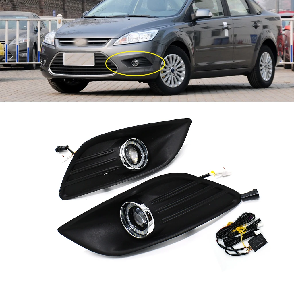 1 Pair 12V Car DRL LED Daytime Running Lights with Turn signal Yellow Nighttime Blue and LED Fog Lamps for Ford Focus 2009~2013
1 Pair 12V Car DRL LED Daytime Running Lights with Turn signal Yellow Nighttime Blue and LED Fog Lamps for Ford Focus 2009~2013
