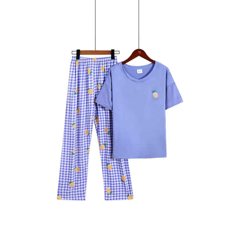Summer Women's Pajamas 2Pc Cotton Sleepwear Cartoon Print Fruit Pijamas Young Women Loose Home Clothes Plus Size Homewear Cute
Summer Women's Pajamas 2Pc Cotton Sleepwear Cartoon Print Fruit Pijamas Young Women Loose Home Clothes Plus Size Homewear Cute