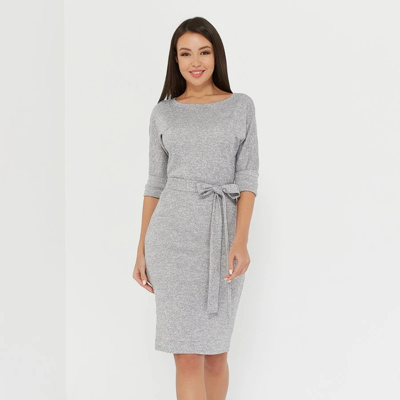 Winter Casual Basic o-Neck Belt Sheath Dresses Office Ladies Solid Color Knee-Length Festival Christmas Dress 2020 New Fashion
Winter Casual Basic o-Neck Belt Sheath Dresses Office Ladies Solid Color Knee-Length Festival Christmas Dress 2020 New Fashion