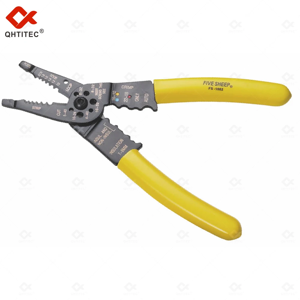 QHTITEC FS-1002 Multifunction Wire Stripper Grinding Teeth Universal Electrician Wire Pliers Stripping Trimming Crimping Tools
QHTITEC FS-1002 Multifunction Wire Stripper Grinding Teeth Universal Electrician Wire Pliers Stripping Trimming Crimping Tools