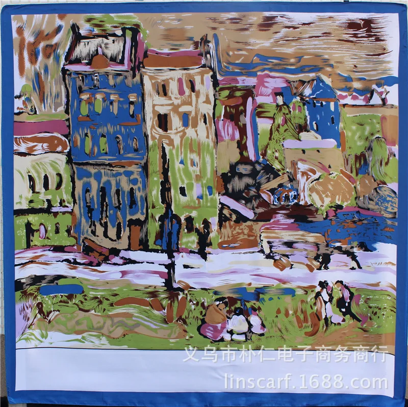 90*90cm Luxury Brand Women Silk Scarfs Van Gogh Painting Square Scarves Spring Summer Shawls For Ladies
90*90cm Luxury Brand Women Silk Scarfs Van Gogh Painting Square Scarves Spring Summer Shawls For Ladies