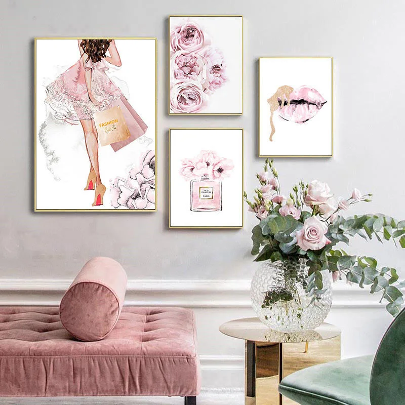 Modern Chinese still life canvas painting letters flowers and women pink series picture for living room bedroom decor poster
Modern Chinese still life canvas painting letters flowers and women pink series picture for living room bedroom decor poster
