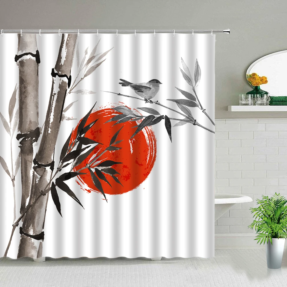 Chinese Style Design Landscape Bamboo Ink Painting Shower Curtain Set Bathroom Decor Waterproof Cloth Curtains Background Decors
Chinese Style Design Landscape Bamboo Ink Painting Shower Curtain Set Bathroom Decor Waterproof Cloth Curtains Background Decors