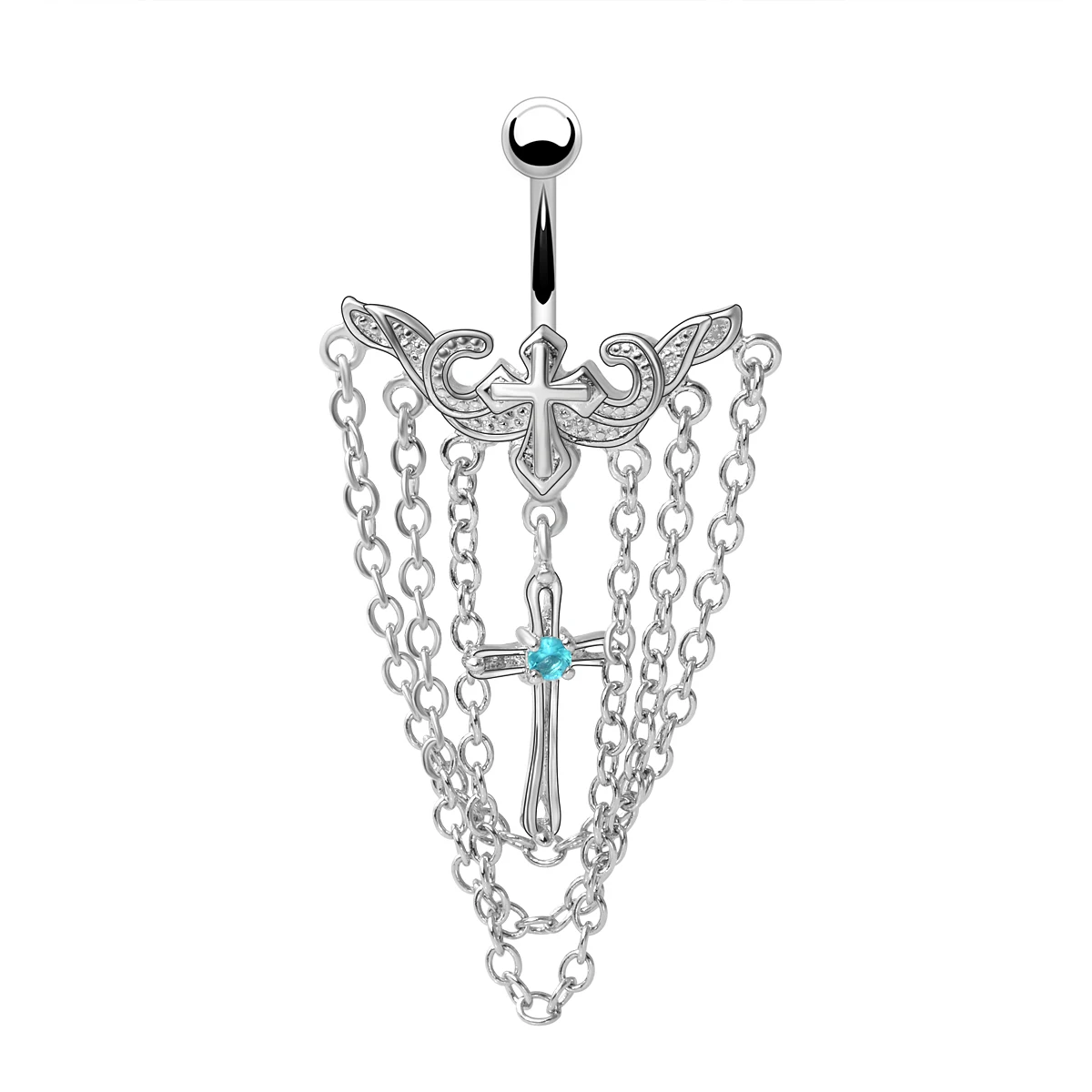 EUDORA Sexy Navel Blue Cross Crystal Body Jewelry Belly Button Ring with Chain Dreamcatcher Body Piercing Navel Piercing Jewelry
EUDORA Sexy Navel Blue Cross Crystal Body Jewelry Belly Button Ring with Chain Dreamcatcher Body Piercing Navel Piercing Jewelry