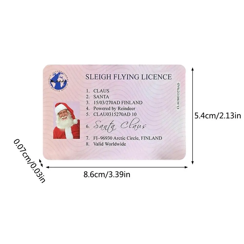 NEW Santa Claus Flight License Card Christmas Eve Driving Licence Christmas Gift For Children Kids Christmas Tree Decoration
NEW Santa Claus Flight License Card Christmas Eve Driving Licence Christmas Gift For Children Kids Christmas Tree Decoration