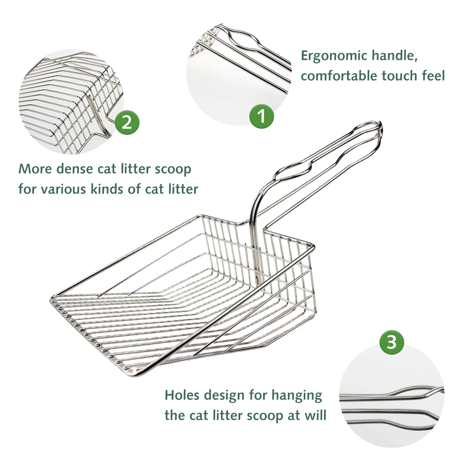 Лопатка для кошачьего туалета металлический ковш из нержавеющей стали лопатка
