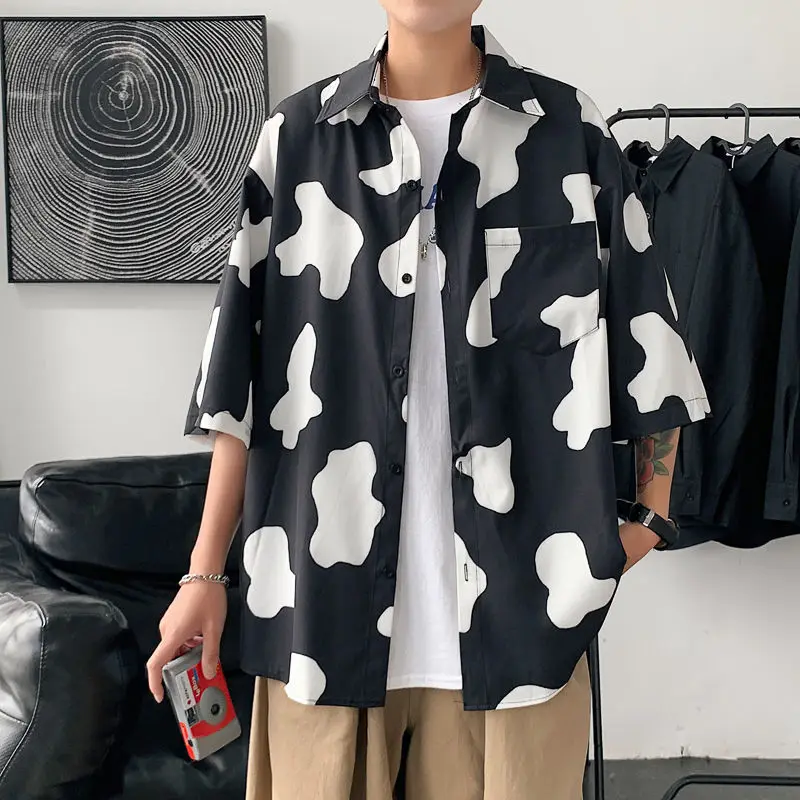 Summer Short-sleeved Shirts Men's Fashion Printed Casual Shirts Men Streetwear Korean Loose Dress Shirts Mens Camouflage Shirts
Summer Short-sleeved Shirts Men's Fashion Printed Casual Shirts Men Streetwear Korean Loose Dress Shirts Mens Camouflage Shirts