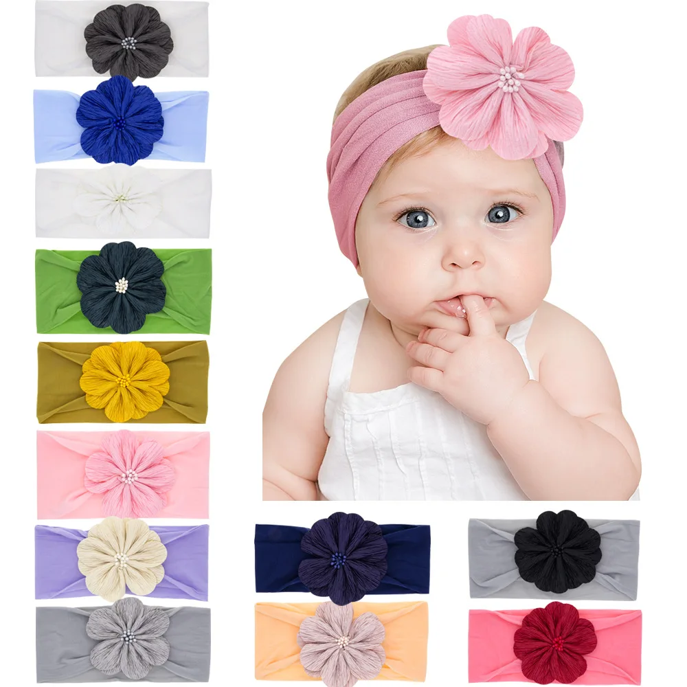 Fine Solid color Flower Headbands Baby Turban Girls Children Hairbands Little Pearl Headwear Nylon Scrunchies Hair Accessories
Fine Solid color Flower Headbands Baby Turban Girls Children Hairbands Little Pearl Headwear Nylon Scrunchies Hair Accessories