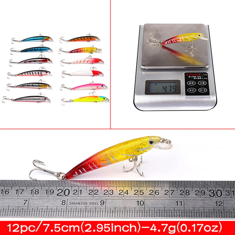 48pcs/lot Fishing Lures Hard Baits Mixed 5 Different Style Minnow Models or 48 Color Minnow Lure Fishing Tackle
48pcs/lot Fishing Lures Hard Baits Mixed 5 Different Style Minnow Models or 48 Color Minnow Lure Fishing Tackle